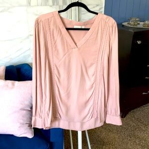Hinge Lace Stripe V-Neck Blouse 🌸
